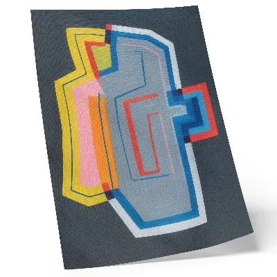 Impression sur toile formes abstraites aux couleurs dynamiques dans un style moderne
