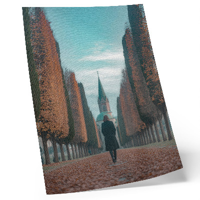 Impression sur toile La ruelle menant à l'église historique