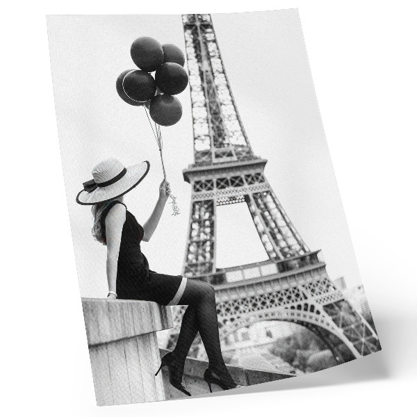 Décoration murale Femme avec une tour de ballons élégance