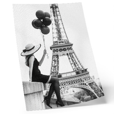 Décoration murale Femme avec une tour de ballons élégance