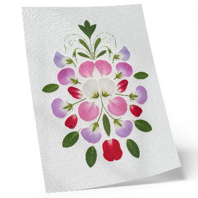 Affiche décorative Fleurs et feuilles symétriques sur fond clair