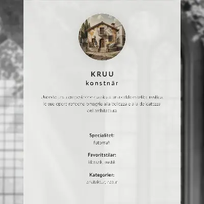 Affiche décorative représentant une maison chaleureuse, des arbres et un muret en pierre dans une atmosphère paisible