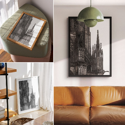 Impression sur toile Architecture gothique richement décorée de contrastes
