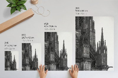 Impression sur toile Architecture gothique richement décorée de contrastes