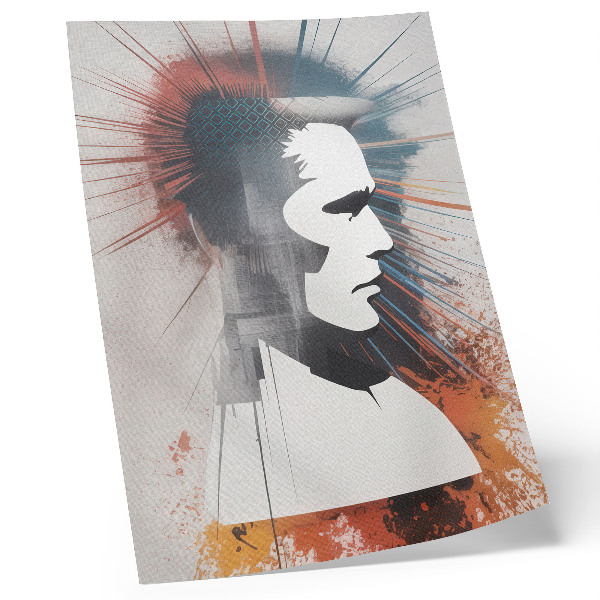 Affiche décorative Profil du visage, lignes dynamiques, moderne
