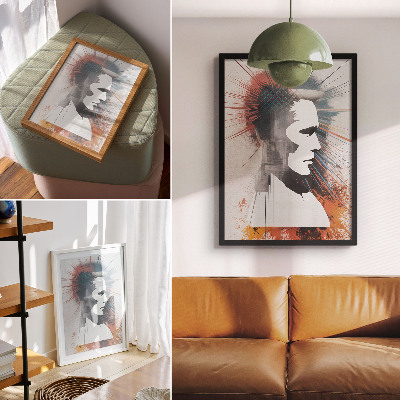 Affiche décorative Profil du visage, lignes dynamiques, moderne