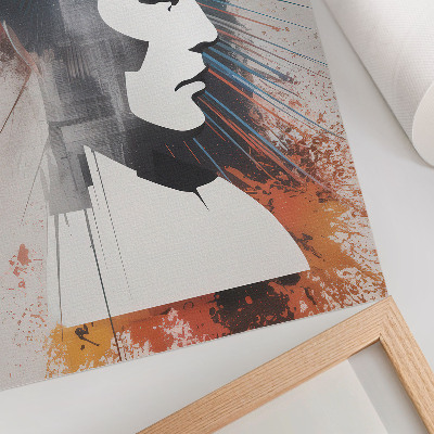 Affiche décorative Profil du visage, lignes dynamiques, moderne