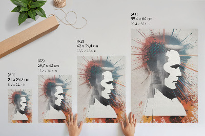 Affiche décorative Profil du visage, lignes dynamiques, moderne