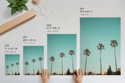 Décoration murale palmiers sur fond bleu à l'ambiance exotique