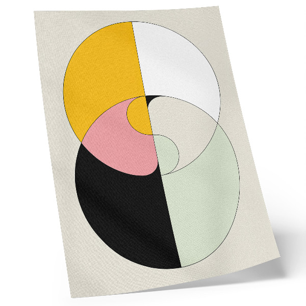 Affiche décorative Cercles géométriques aux couleurs contrastées, style minimaliste