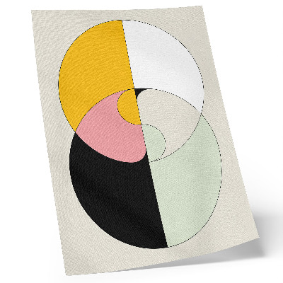 Affiche décorative Cercles géométriques aux couleurs contrastées, style minimaliste