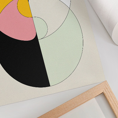 Affiche décorative Cercles géométriques aux couleurs contrastées, style minimaliste