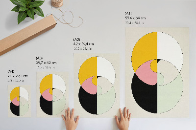 Affiche décorative Cercles géométriques aux couleurs contrastées, style minimaliste