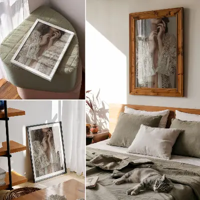 Impression sur toile représentant la dentelle avec délicatesse et élégance dans un style classique et féminin