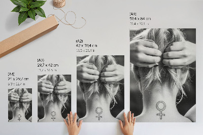 Affiche décorative Élégance en noir et blanc, minimalisme, symbole de féminité