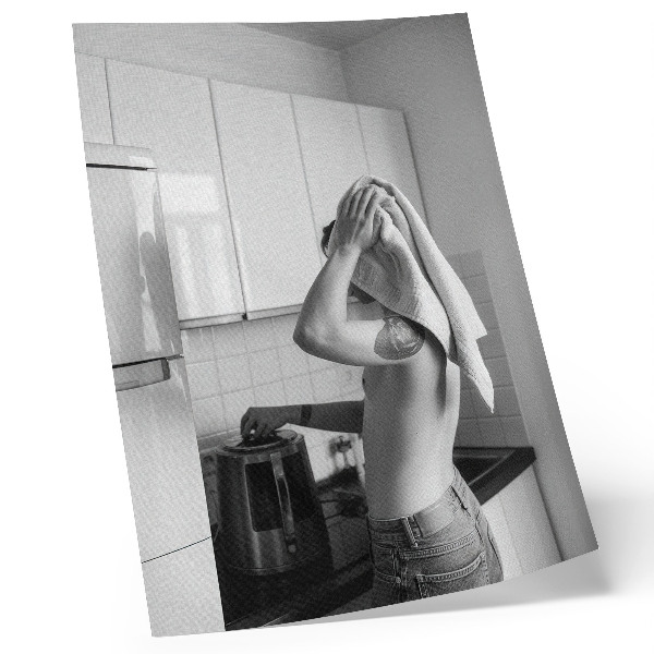 Affiche décorative cuisine moderne minimaliste en noir et blanc