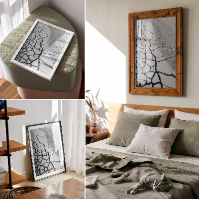 Décoration murale Des lignes de glace craquelées, une beauté hivernale harmonieuse