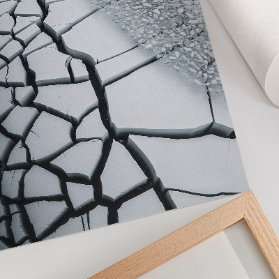 Décoration murale Des lignes de glace craquelées, une beauté hivernale harmonieuse