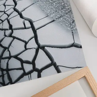 Décoration murale motifs de lignes de glace craquelées effet hivernal harmonieux
