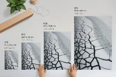 Décoration murale motifs de lignes de glace craquelées effet hivernal harmonieux