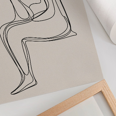 Impression sur toile Une ligne subtile sur un fond crème