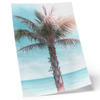 Décoration murale Palmier surplombant la mer azur, ciel de velours, tropical