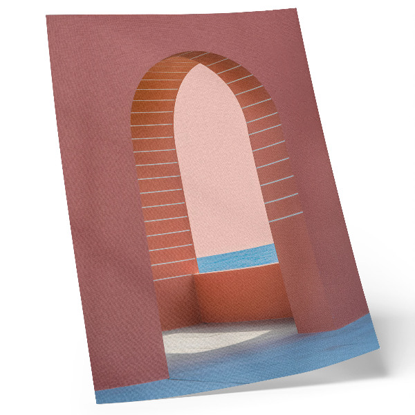 Impression sur toile Arches pastel, mer, architecture minimaliste