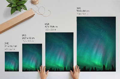 Décoration murale Aurores boréales, ciel turquoise, étoiles scintillantes