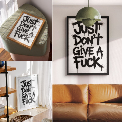 Affiche décorative Lettres de graffiti noires sur fond blanc avec contraste