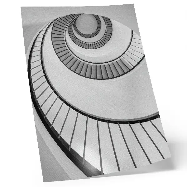 Impression sur toile escalier en colimaçon à la géométrie envoûtante et élégante