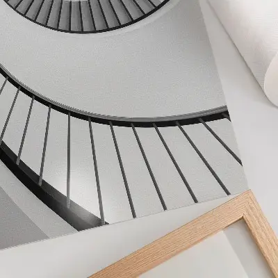 Impression sur toile escalier en colimaçon à la géométrie envoûtante et élégante