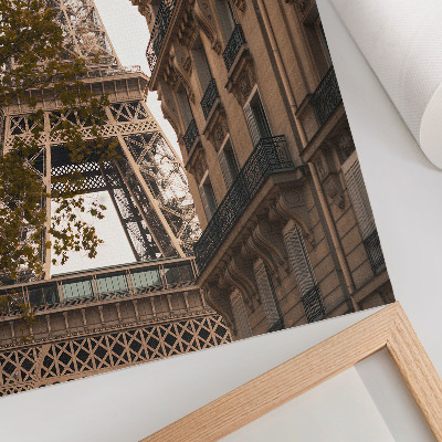 Affiche décorative Tour Eiffel, architecture, arbres, couleurs chaudes