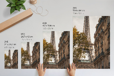 Affiche décorative Tour Eiffel, architecture, arbres, couleurs chaudes