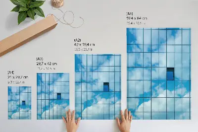 Impression sur toile façade de verre reflétant le ciel et les nuages