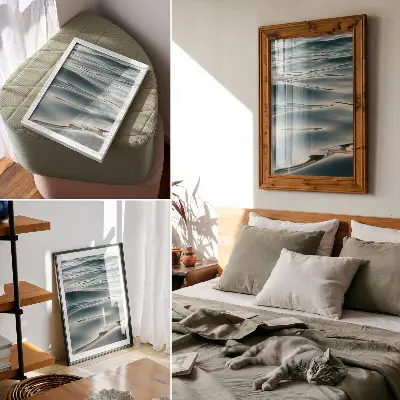 Décoration murale vagues calmes évoquant l'harmonie, la paix, la douceur et la relaxation
