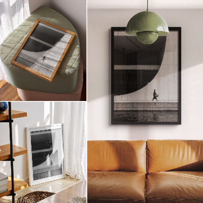 Impression sur toile Simplicité moderne, géométrie audacieuse, monochrome harmonieux