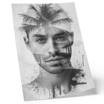 Impression sur toile visage d'homme au style minimaliste
