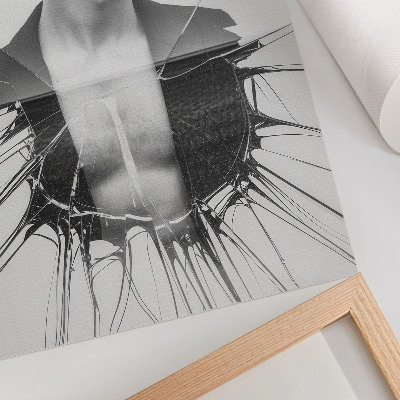 Affiche décorative Portrait en noir et blanc avec effet verre