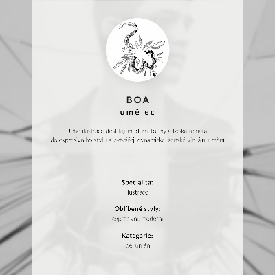 Affiche décorative Portrait en noir et blanc avec effet verre