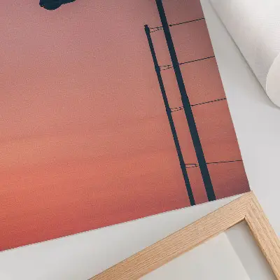 Impression sur toile lampe minimaliste au design coucher de soleil romantique et moderne