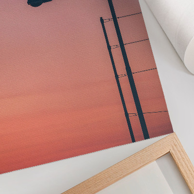 Impression sur toile lampe minimaliste, coucher de soleil romantique, modernité