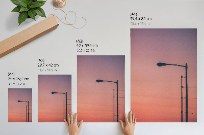 Impression sur toile lampe minimaliste, coucher de soleil romantique, modernité