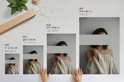 Affiche décorative équilibre variable de blanc et de beige au style minimaliste