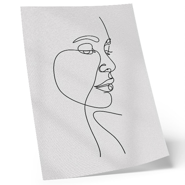 Affiche décorative Dessin minimaliste du visage au trait, sans détails superflus