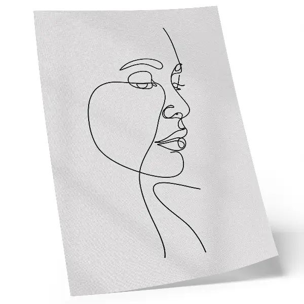 Affiche décorative dessin minimaliste visage au trait sans détails superflus