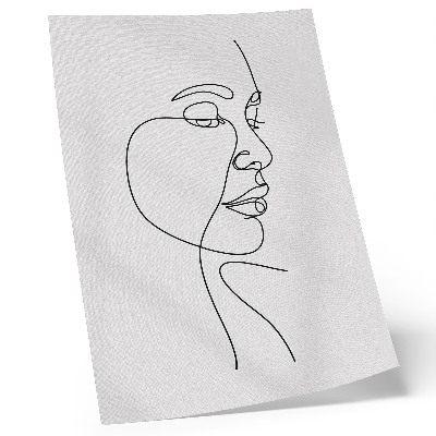 Affiche décorative Dessin minimaliste du visage au trait, sans détails superflus