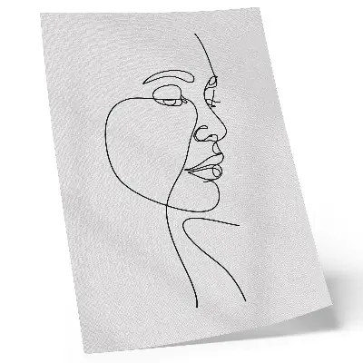 Affiche décorative dessin minimaliste visage au trait sans détails superflus