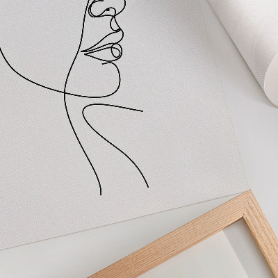 Affiche décorative Dessin minimaliste du visage au trait, sans détails superflus