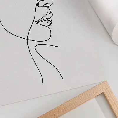 Affiche décorative dessin minimaliste visage au trait sans détails superflus
