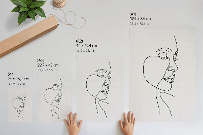 Affiche décorative Dessin minimaliste du visage au trait, sans détails superflus